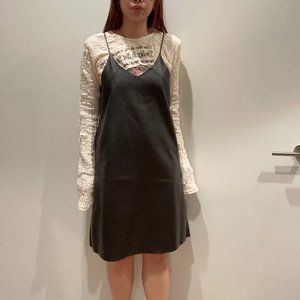 faux leather midi dress